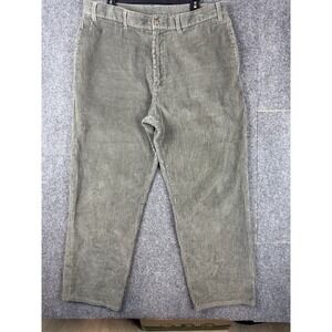 VTG LL Bean Corduroy Pants 38x29 Olive Green Thick Cord Chino